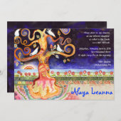 Bat Mitzvah Invitation Bat-Mitzvah Kaart (Voorkant / Achterkant)