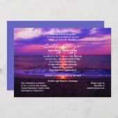 Bat Mitzvah Invitation Beach Sunset Weddenschap Kaart (Voorkant / Achterkant)