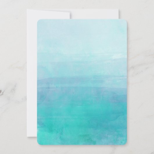 Bat Mitzvah Invitation Blue Waterverf Ombre Kaart (Achterkant)