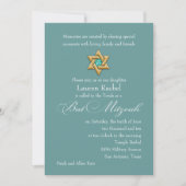 Bat Mitzvah Invitation Gold Star van David Kaart (Voorkant)
