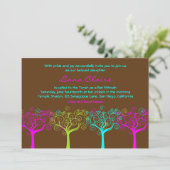Bat Mitzvah Invitation Liana Claire Chocolate Pink Kaart (Staand voorkant)