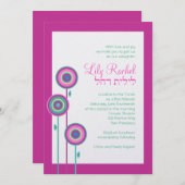 Bat Mitzvah Invitation Lily Rachel Hebrew Kaart (Voorkant / Achterkant)