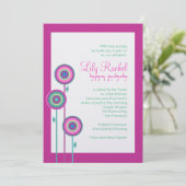 Bat Mitzvah Invitation Lily Rachel Hebrew Kaart (Staand voorkant)