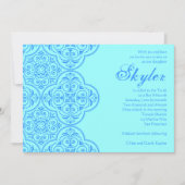 Bat Mitzvah Invitation Skyler Blue  Kaart (Voorkant)