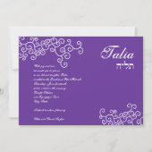 Bat Mitzvah Invitation Talia 216 Colour Choices Kaart (Voorkant)