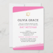 BAT MITZVAH INVITE eenvoudige moderne hoeken roze Kaart (Voorkant)