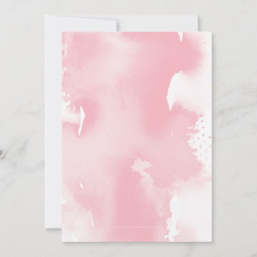 BAT MITZVAH INVITE met de hand geletterde roze wat Kaart (Achterkant)