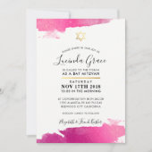 BAT MITZVAH INVITE modern verguld goud roze zwart Kaart (Voorkant)