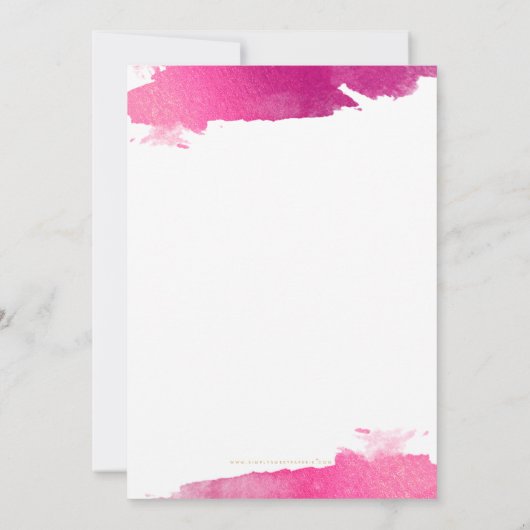 BAT MITZVAH INVITE modern verguld goud roze zwart Kaart (Achterkant)