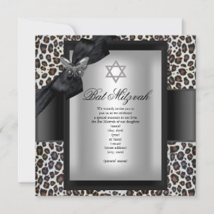 Bat Mitzvah Jachtluipaard Zwarte Vlinder Kaart