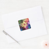 Bat Mitzvah Jewel Tones Shimmery Abstract Pattern Vierkante Sticker (Envelop)