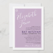 BAT MITZVAH joodse ster moderne tween paarse uitno Kaart (Voorkant)