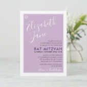 BAT MITZVAH joodse ster moderne tween paarse uitno Kaart (Staand voorkant)