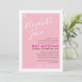 BAT MITZVAH joodse ster stijlvolle tween roze uitn Kaart (Staand voorkant)