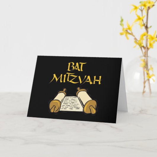 Bat Mitzvah Kaart (Gele Bloem)
