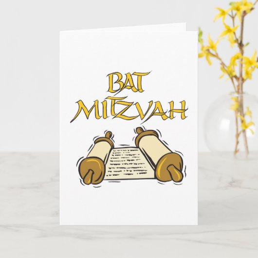 Bat Mitzvah Kaart (Gele Bloem)