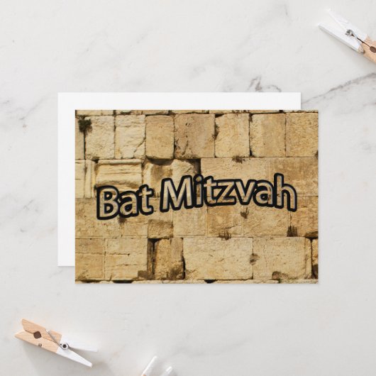 Bat Mitzvah Kaart (Voorkant / Achterkant in situ)