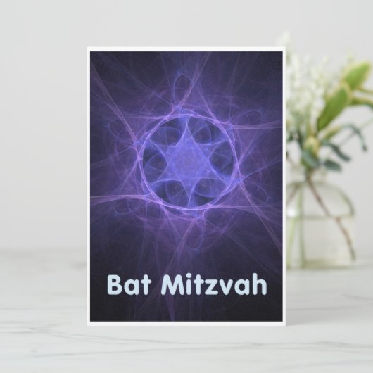 Bat Mitzvah Kaart (Staand voorkant)