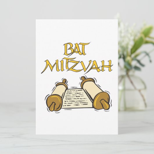 Bat Mitzvah Kaart (Staand voorkant)