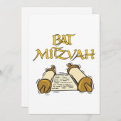 Bat Mitzvah Kaart (Voorkant / Achterkant)