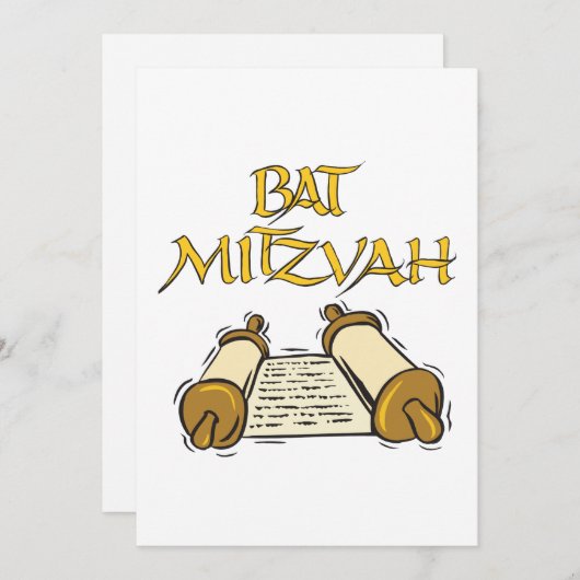 Bat Mitzvah Kaart (Voorkant / Achterkant)