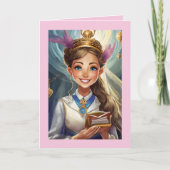 Bat Mitzvah Kaart 5" x 7" Gevouwen Wenskaart (Voorkant)