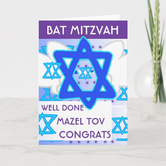 BAT MITZVAH-kaart Kaart (Voorkant)