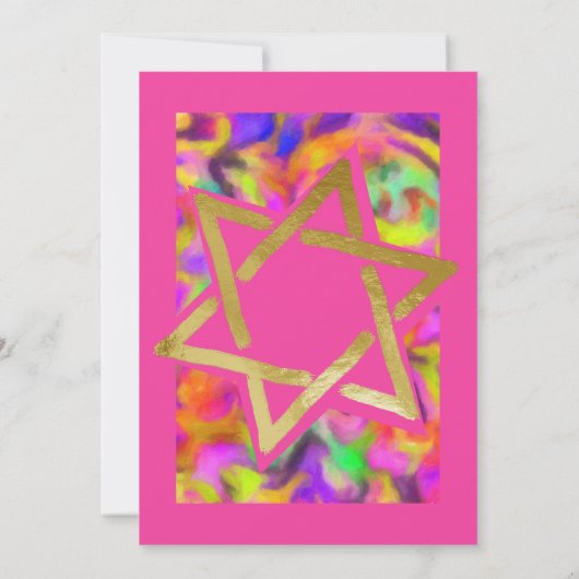 Bat Mitzvah Kleurrijke Abstracte Niet-conforme Sti Kaart (Achterkant)