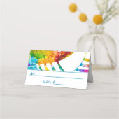 Bat Mitzvah kleurrijke Tallit Place-kaarten Plaatskaartje (Voorkant)