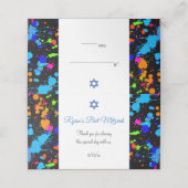 Bat Mitzvah, Kleurrijke verfspatten, Aangepast Plaatskaartje (Buitenkant ongevouwen)