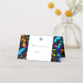Bat Mitzvah, Kleurrijke verfspatten, Aangepast Plaatskaartje (Achterkant)