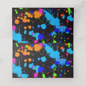 Bat Mitzvah, Kleurrijke verfspatten, Aangepast Plaatskaartje (Binnenkant ongevouwen)