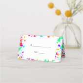Bat Mitzvah, Kleurrijke verfspatten, op maat Plaatskaartje (Achterkant)
