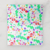 Bat Mitzvah, Kleurrijke verfspatten, op maat Plaatskaartje (Binnenkant ongevouwen)