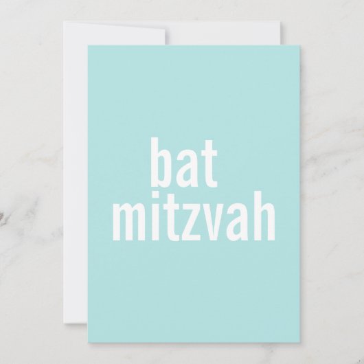 Bat Mitzvah kondigingen {licht Blauwgroen} Kaart (Voorkant)