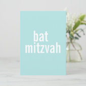 Bat Mitzvah kondigingen {licht Blauwgroen} Kaart (Staand voorkant)