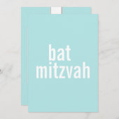 Bat Mitzvah kondigingen {licht Blauwgroen} Kaart (Voorkant / Achterkant)