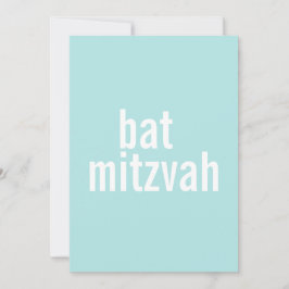 Bat Mitzvah kondigingen {licht Blauwgroen} Kaart