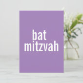 Bat Mitzvah kondigingen {Paars} Kaart (Staand voorkant)