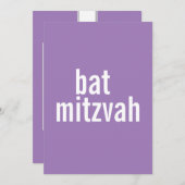 Bat Mitzvah kondigingen {Paars} Kaart (Voorkant / Achterkant)