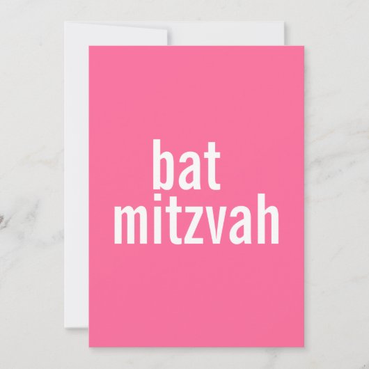 Bat Mitzvah kondigingen {roze} Kaart (Voorkant)