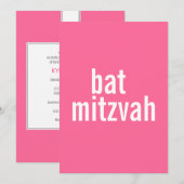Bat Mitzvah kondigingen {roze} Kaart (Voorkant / Achterkant)