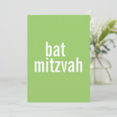 Bat Mitzvah kondigt aan {lichtgroen} Kaart (Staand voorkant)