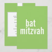 Bat Mitzvah kondigt aan {lichtgroen} Kaart (Voorkant / Achterkant)