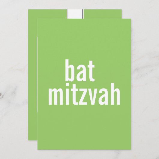 Bat Mitzvah kondigt aan {lichtgroen} Kaart (Voorkant / Achterkant)
