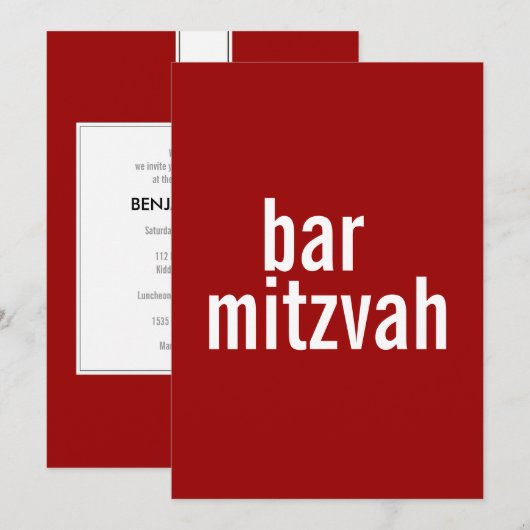 Bat Mitzvah koninklijke balie of bat Mitzvah {rood Kaart (Voorkant / Achterkant)