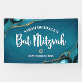Bat Mitzvah Krachtig Agaat Goud Turquoise Ombre Sc Spandoek (Horizontaal)