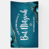 Bat Mitzvah Krachtig Agaat Goud Turquoise Ombre Sc Spandoek (Verticaal)