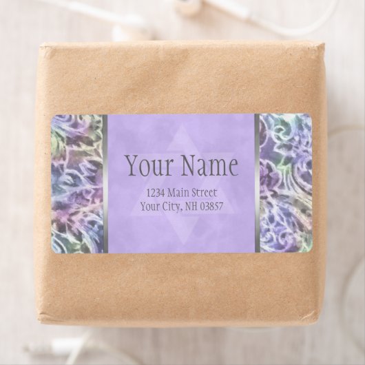 Bat Mitzvah Lavender Paars Art Design Etiket (Insitu)