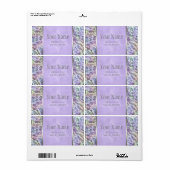 Bat Mitzvah Lavender Paars Art Design Etiket (Full Sheet)